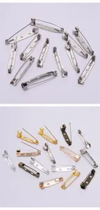 Détails de diverses épingles de sûreté plaquées avec trous pour accessoires de bijoux DIY