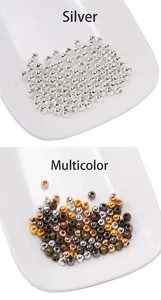 Macro di perline distanziatrici in metallo argento e multicolore per gioielli fai da te