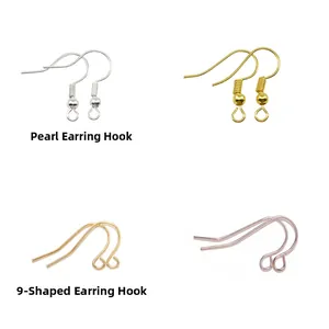 Ganchos para pendientes minimalistas para joyas DIY en plata, oro y oro rosa