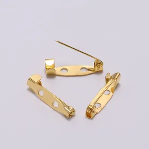 Base de broche dorée à deux trous avec mécanisme de verrouillage rotatif de sécurité