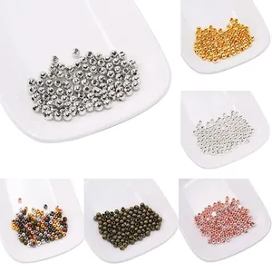Perline distanziatrici in metallo lucido per gioielli DIY in sei colori metallici assortiti