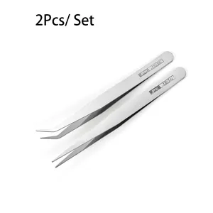 Détail du lot de deux pincettes en acier inoxydable antimagnétique TS-12 et TS-15