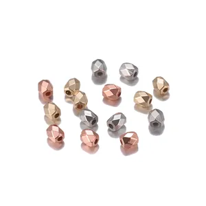 DIY jewelry multifaceted CCB spacer beads in gold silver and rose gold metallic finishes
