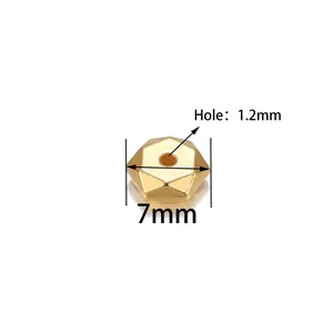 Golden 7mm hexagonal CCB spacer bead with 1.2mm hole for DIY jewelry making