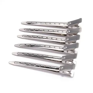 Set di 6 fermagli per capelli professionali in metallo argento per lo styling