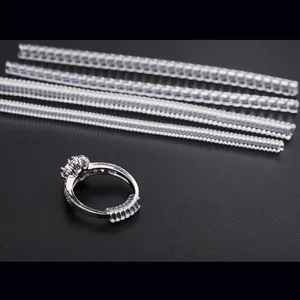 Ajusteur de Taille de Bague en Spirale Transparent Silicone TPU Outil de Redimensionnement Invisible pour Bagues Larges Accessoire