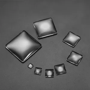 Clear square glass cabochons in various sizes for DIY jewelry making and crafts