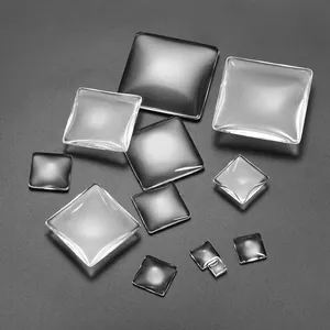 Clear square glass cabochons in various sizes for DIY jewelry and crafts making