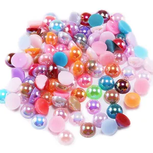 Perles en résine AB irisées à dos plat en couleurs mélangées pour nail art et bricolage