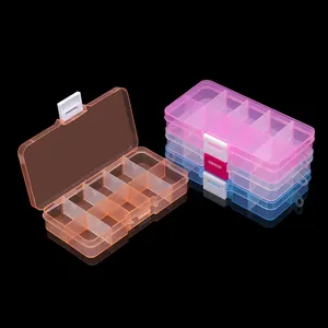 Multi-Compartment Transparent Plastic Jewelry Organizer Box Adjustable Removable Dividers Small Parts Storage Case For Beads Crafts