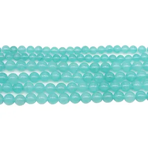 Round natural amazonite gemstone beads for DIY jewelry making in various sizes