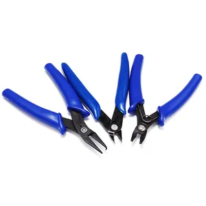 Professionele Sieraden Gereedschap Handmatige IJzeren Tang Diepblauw Ergonomisch Handvat Zijkniptang Open Ring Gereedschap Voor DIY
