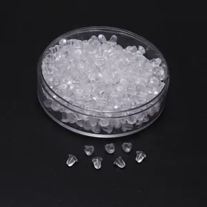 Set di tappi per orecchini in silicone trasparente fai-da-te in scatola di plastica tonda
