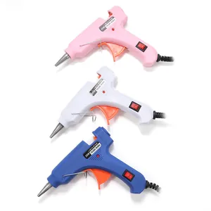 20W hot melt glue gun in pink white and blue colors for DIY crafts with 110-240V CE certification