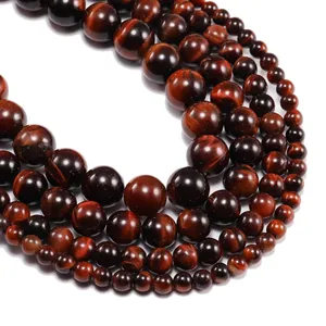 Natural Red Tiger Eye round loose beads in various sizes for DIY jewelry making