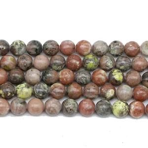 Perles rondes en jade fleur de prunier naturelles pour fabrication de bijoux