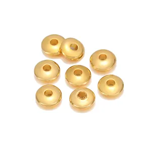 Detail shot of 8mm gold polished round spacer beads for DIY jewelry making sets