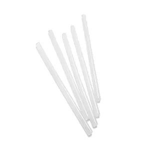 Pack of five 7x180mm white translucent hot melt glue sticks for DIY craft glue guns
