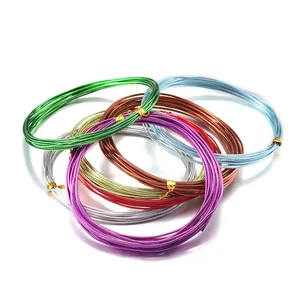 Set of multi-colored craft aluminum wires for DIY jewelry making and artistic modeling