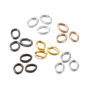 Oval metal jump rings in six metallic colors for DIY jewelry necklace making