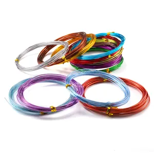 Close-up of flexible colorful 0.6-3mm aluminum wire coils for DIY jewelry making and crafts