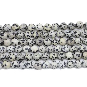 Polished natural Dalmatian Jasper round beads for DIY bracelet and jewelry making