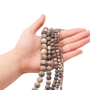 Matte bloem agaat ronde kralen in verschillende maten voor DIY sieraden maken