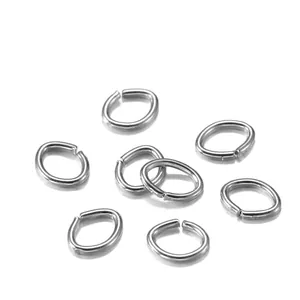 Polished silver oval open jump rings for DIY jewelry making and link necklaces