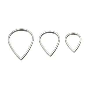 Trois tailles de pendentifs goutte en acier inoxydable mat pour bijoux DIY