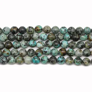 Natural African turquoise loose round beads for handmade jewelry DIY bracelets