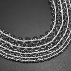 Natural Transparent Quartz Round Loose Beads Polished Stone Spacer Beads For DIY Jewelry Making Bracelet Necklace Craft