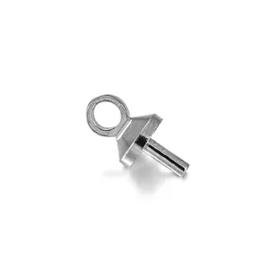 Polished silver peg bail pendant for DIY jewelry pearls and beads with loop