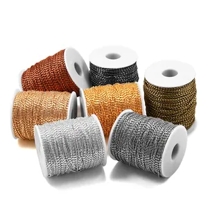Cadenas de bolas de cobre 1,5mm en varios colores metálicos en carretes blancos