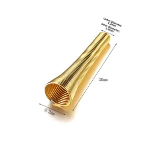 Capuchon de perle spirale doré pour bijoux DIY, longueur 30mm et base de 9,2mm