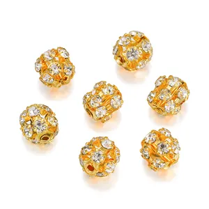 Gouden strass tussenkralen voor doe-het-zelf sieraden maken met fonkelende kristallen