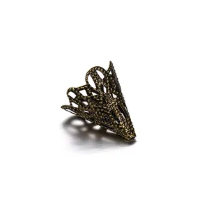 Détail de calotte fleur filigrane évidée de 20mm en bronze antique pour bijoux DIY