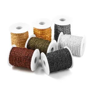 DIY 1.8mm bead chain rolls for jewelry making in seven assorted metallic colors