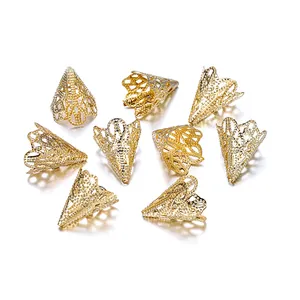 Calottes de perles dorées filigranées avec motifs fleurs creux pour bijoux DIY