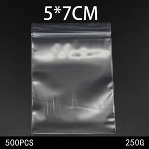 Detailansicht der 5x7cm PE Druckverschlussbeutel für kleine Schmuckverpackung 500 Stück