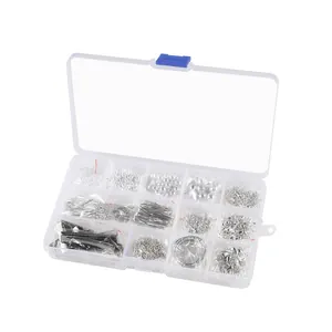 Kit completo para hacer joyas DIY en caja de 15 rejillas con perlas y accesorios