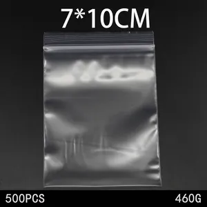 Verdickte transparente PE-Druckverschlussbeutel 7x10cm 500 Stück für Schmuckverpackung