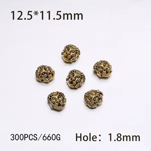 Antique gold lion head spacer beads 300pcs bulk pack for DIY jewelry making