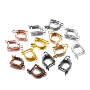 Ganchos para pendientes de cobre en forma de U en varios colores metálicos para joyería DIY