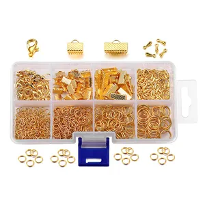DIY Schmuckherstellung Kits Legierung Karabinerverschluss Offene Binderinge Bandenden Schmuckzubehör Für Armband Halskette Herstellung