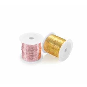 DIY jewelry copper wire on white spools in gold and rose gold finishes for crafting