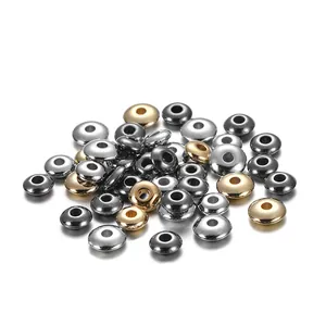 Perline distanziatrici tonde CCB da 6 mm per gioielli fai-da-te in oro, argento e nero