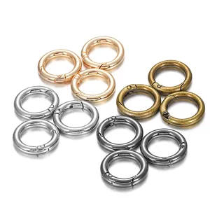 DIY metal spring O-rings in gold, silver, bronze and black for bags and keychains