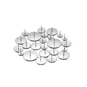 Supports de boucles d'oreilles en acier inoxydable poli pour création de bijoux DIY