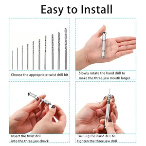 Mini Manueller Handbohrer Set mit 10 Bohrern für DIY Schmuckherstellung und Präzision