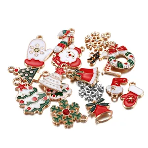 Pendentifs de Noël en alliage avec Père Noël et rennes pour la création de bijoux DIY